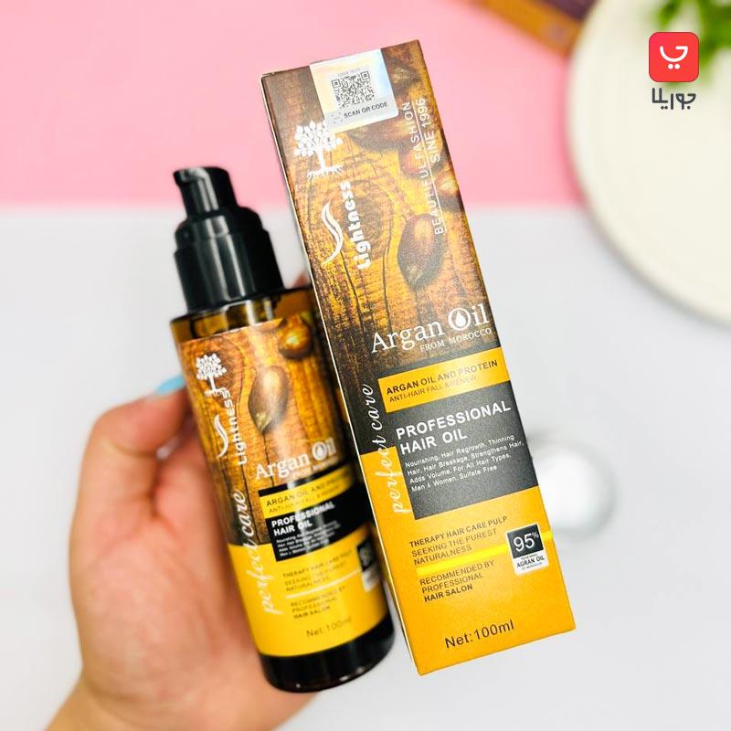 روغن مو لایتنس Lightness اصلی بدون سولفات حاوی آرگان و پروتئين